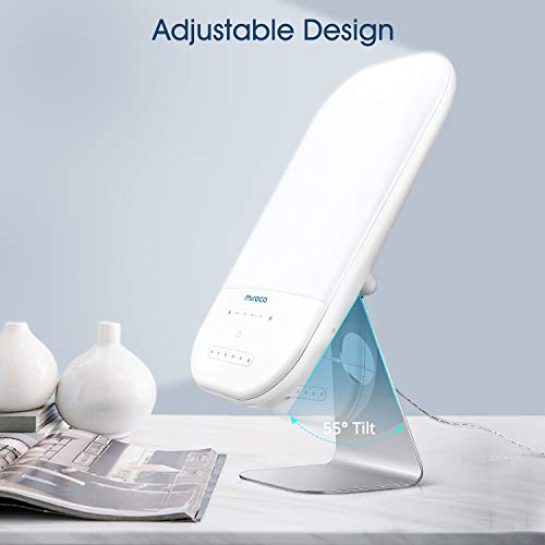 Light Therapy Lamp, Miroco LED Bright White Therapy Light - UV Free 10000 Lux, 6 Brightness Levels, Timer Function, Touch Control, Standing Bracket, Memory Function