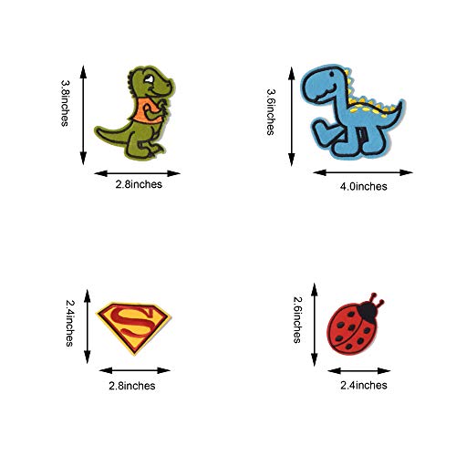 Harsgs 60pcs Random Assorted Styles Embroidered Patches, Bright Vivid Colors, Sew On/Iron On Patch Applique for Clothes, Dress, Hat, Jeans, DIY Accessories