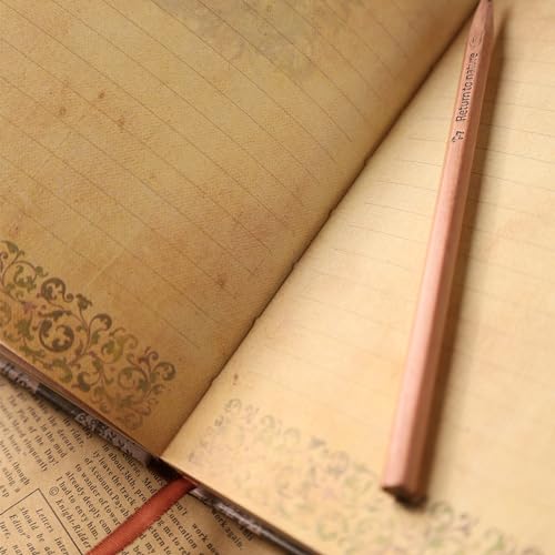 Koogel Vintage Travel Journal for Women, A5 Hardcover Executive Notebook European Style Kraft Paper Diary Notepad for Women Office School Travel