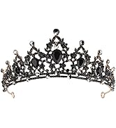 Didder Black Tiara, Crystal Princess Crown for Girls, Queen Tiara for Women Rhinestones Tiaras an...