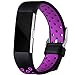 Maledan Replacement Sport Bands with Air Holes Compatible for Fitbit Charge 2, Black/Purple, Small