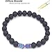 Men Women 8mm Lava Rock Hematite Diffuser Bracelet Elastic Natural Stone Yoga Beads Bracelet Bangle (Hematite - Colorful)