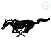 Ford Mustang Running Horse Emblem Badge - Black Gloss