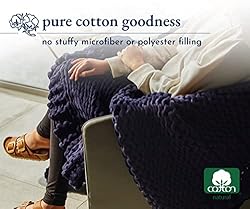 100% Cotton Handmade Chunky Knit Weighted Blanket