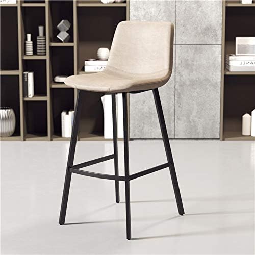 QYN Leisure Simple Bar Height Stool Dining Chair,Leather Upholstered Backrest Side Chair Waterproof Durable Bistro Cafe Household Barstool-e 46x50x99cm(18x20x39inch)
