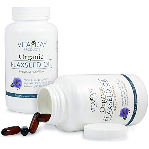 ORGANIC Premium Flaxseed Oil Capsules Flax Seed For Healthy Heart