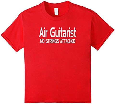 Kids Air Guitarist No Strings Attached Funny Dating Pun Shirt 4 Red