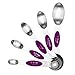 HoooWooo Magnetic Measuring Spoons, Measuring Dry and Liquid Ingredients, Stainless Steel - Set of 5 (Purple)
