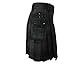 UT Kilts Men's Standard Tartan Utility Kilt, Modern Scottish Kilt for Everyday Wear, Tactical Kilts with Adjustable Hip Straps & Cargo Pockets for Men, Highlander Gray, 30