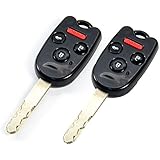 STAUBER Best Honda Key Shell Replacement for Accord, Ridgeline, Civic, and CR-V - KR55WK49308, N5F-A05TAA, N5F-S0084A - NO LOCKSMITH REQUIRED! Save money using your old key and chip! - 2 Pack (Black)