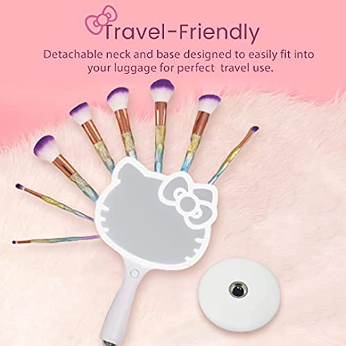 Impressions Vanity Hello Kitty LED Handheld Mirror, Makeup Vanity Mirror with Standing Base and