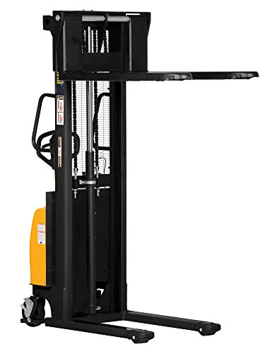 Vestil SE/HP-63 Hand Pump Powered Stacker, 63" Maximum Height, Yellow