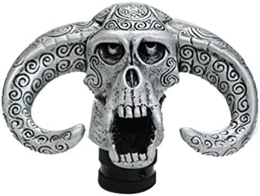 Shifter Knobs Skull Gear Universal Car Accessories Cow Head Manual or Automatic Knob Shift (silver)