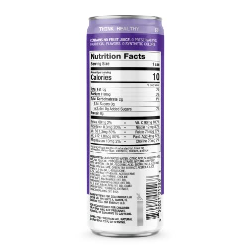 ZOA Zero Sugar Energy Drinks Healthy Energy Formula with Vitamins