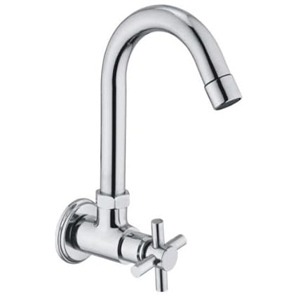 10X Sink Tap Goft Swivel Spout Chrome Plated Foam Flow 15mm, Sink Cock, Bathroom Fittings, Taps