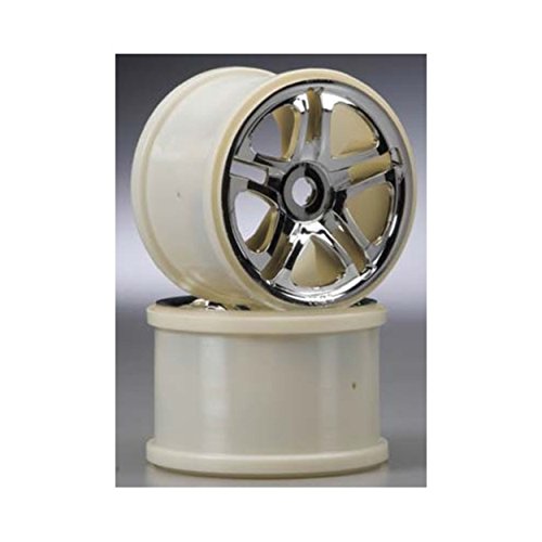 Traxxas 5172R 3.8" Chrome Split Spoke Wheels, 17mm Hub