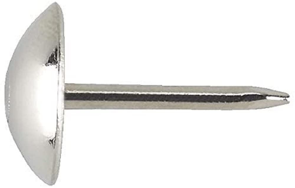 Merriway BH07244 (500 Pcs) Upholstery Nail, Matt Nickel 15mm Nail Length with 9.5mm Diameter Head - Pack of 500 Pieces