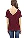 Romastory Women's Summer Tops Bandage V-Neck Casual Girls Tees T Shirt (S, Wine Red)