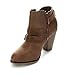 Forever Women's Buckle Strap Block Heel Ankle Booties, Tan 6.5