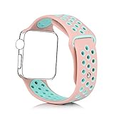 Bemorcabo Replacement Bands for Apple Watch, Silicone Smart Watch Bracelet Strap, Sport Style Wristband, for iWatch 38mm or 42mm Both Series 1 and Series 2