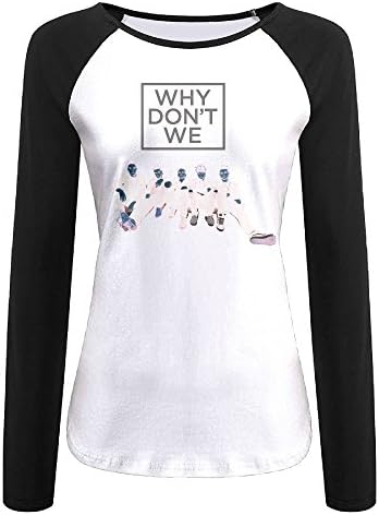 ERFGVC Why Don't We Women Creative Print Graphic Tee Long Sleeve T-Shirt Long-Sleeved Size M