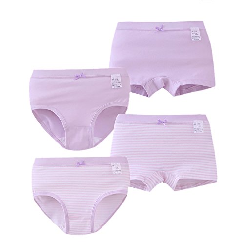 Zegoo Girls Tagless Briefs Underwear Cotton Super Soft Briefs 4 Pack
