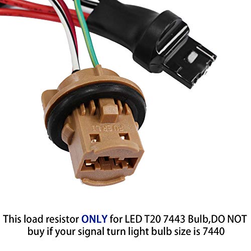 HUIQIAODS 50W 8Ohm 7443 7444NA T10 992 Led Load Resistor - Fix Headlight LED Bulb Fog Lamp Fast Hyper Flash Turn Signal Blink Light LED License Plate Lights Error Code Canbus Resistors Decoder 2PCS