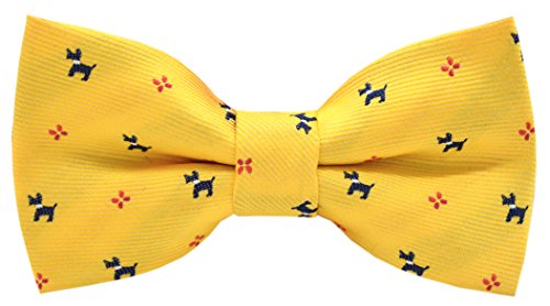 Carahere Boy's Handmade Personality Puppy Patterned Bow ties M107 Yellow