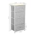 Aingoo Dresser Storage 4 Drawers Storage Bedroom Steel Frame Fabric Dressers Drawers for Clothes Grey Wood Board