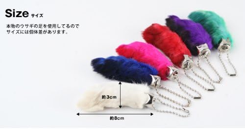 Amazon 幸運を招くお守り ラッキーラビットフットキーホルダー パープル キーホルダー チェーン