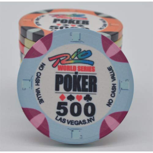 WSOP-World Series Ceramic Chips by Poker Replica Value 500 - Blister Pack of 25 Chips