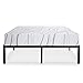 SLEEPLACE 14 Inch Heavy Duty Round Edge Steel Slat Bed Frame/Non-Slip/Under-Bed Storage/No Box Spring Needed/No Squeaking/Bedroom Basic/Modern, Black
