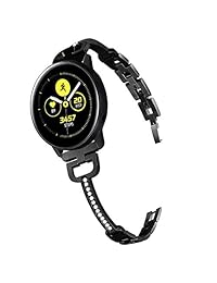 VIGOSS Compatible Galaxy Watch Active (1.575 in) correas, Mujer Joyería Brazalete 0.787 in Bling Metal Acero Inoxidable Reemplazo para Samsung Galaxy Watch Active 1.575 in R500 Galaxy Watch 1.654 in R810 Smartwatch