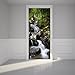 Door Wall Sticker Mountain Streams - Self Adhesive Peel & Stick Repositionable Fabric Mural 31