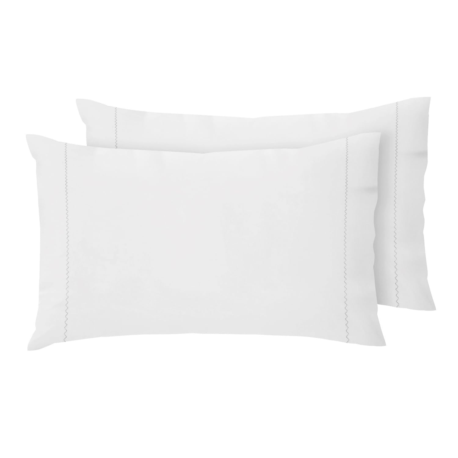 Giovanni Dolcinotti Set of 2 Cushion Covers with Flap - 50 x 80 cm - 100% Cotton - Made in Italy - Colour: White - Toronto Model