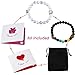 Hicarer 2 Pieces Lava Bead Bracelets Pet Memorial Bracelets Rainbow Bridge Bracelets and 2 Pieces Cards for Men and Women
