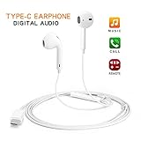 USB C Digital Earbuds Type C Earphones with Microphone Noise Cancelling USB C Headphones with Mic Wired In-Ear Headsets for Google Pixel 3/3XL/2/2XL, Moto, Huawei, OnePlus, HTC, Xiaomi,Essential,Razer