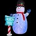 Christmas Decoration Lawn Yard Garden Inflatable Projection Kaleidoscope Snowman with Candycane 10' Tall