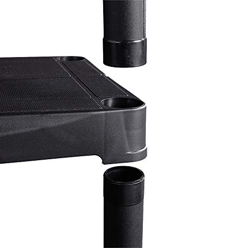 VonHaus 4 Tier Garage Shelving Unit (Pack of 2) Black Plastic