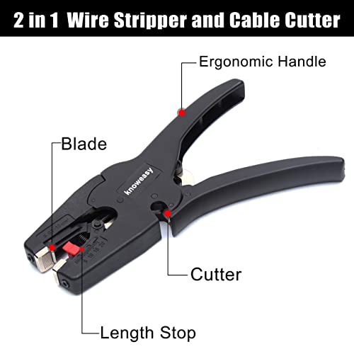 Wire Stripper, knoweasy Wire Stripper Tool with Cutter and 2 in 1 Wire