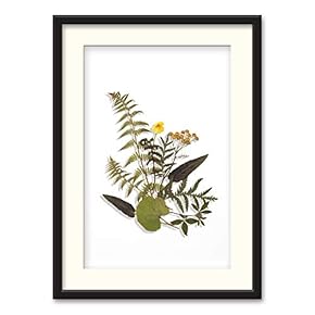 Black Paper Framed Canvas Wall Art for Living Room, Bedroom Simple Beautiful Leaves Canvas Prints for Home Decoration Ready to Hanging - 23x31 inches