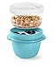 Rubbermaid TakeAlongs On-The-Go 2 Cup Twist & Seal Food Storage Container with Tray Insert, Blue, 2 Pack