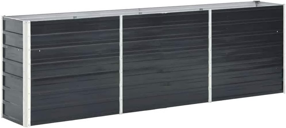 vidaXL Garden Raised Bed Galvanised Steel Anthracite 240x40x77 cm