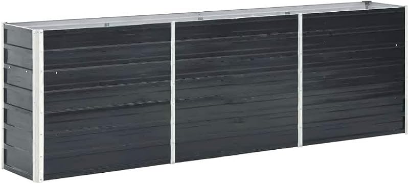 vidaXL Garden Raised Bed Galvanised Steel Anthracite 240x40x77 cm
