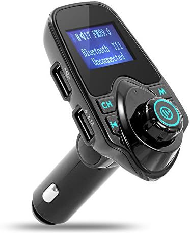 Bluetooth FM Transmitter, Madelight Wireless In-Car Transmitter Radio Adapter Car Kit with 1.44 Inch Screen, Dual USB Charger, U Disk and TF Card Supported