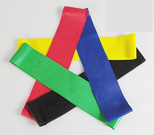 Ritayoyo Exercise Resistance Loop Bands Set of 5 100% Natural Latex Workout Bands for Stretching Physical Therapy Yoga and Home Fitness with Handy Carry Bag