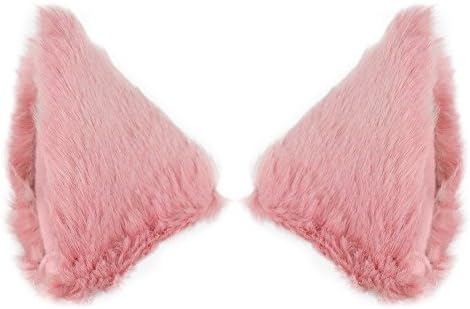 Cat Fox Long Fur Ears Hair Clip Cosplay Costume Kit Fancy Dress Halloween Party