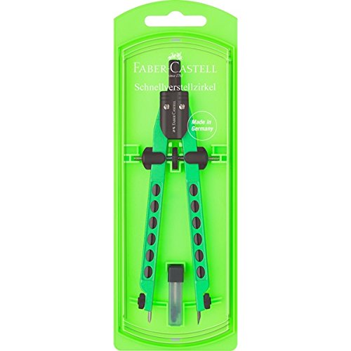 Faber-Castell 174335 - spring bow compass, Factory Neon