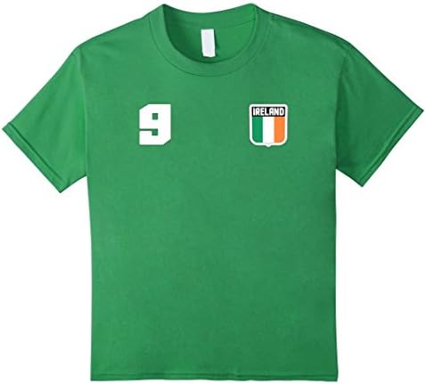 Kids IRELAND T-shirt Irish Tee Retro Soccer Football Futbol Eire 12 Grass