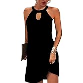 Kubsid Halter Dresses for Women 2025 Casual Floral Print Summer Dresses Hollow Out A-line Sundresses for Beach Vacation